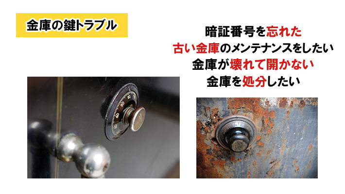 金庫の鍵トラブルの例　その他どんな鍵トラブルでもご相談ください