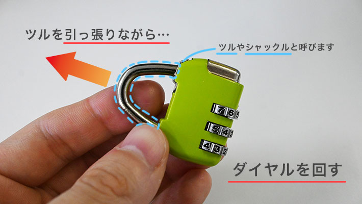 ダイヤルの数字を探し当てる